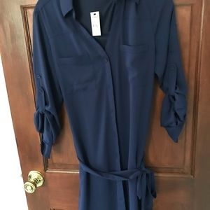Express Shirt Dress Navy Blue Size Small
